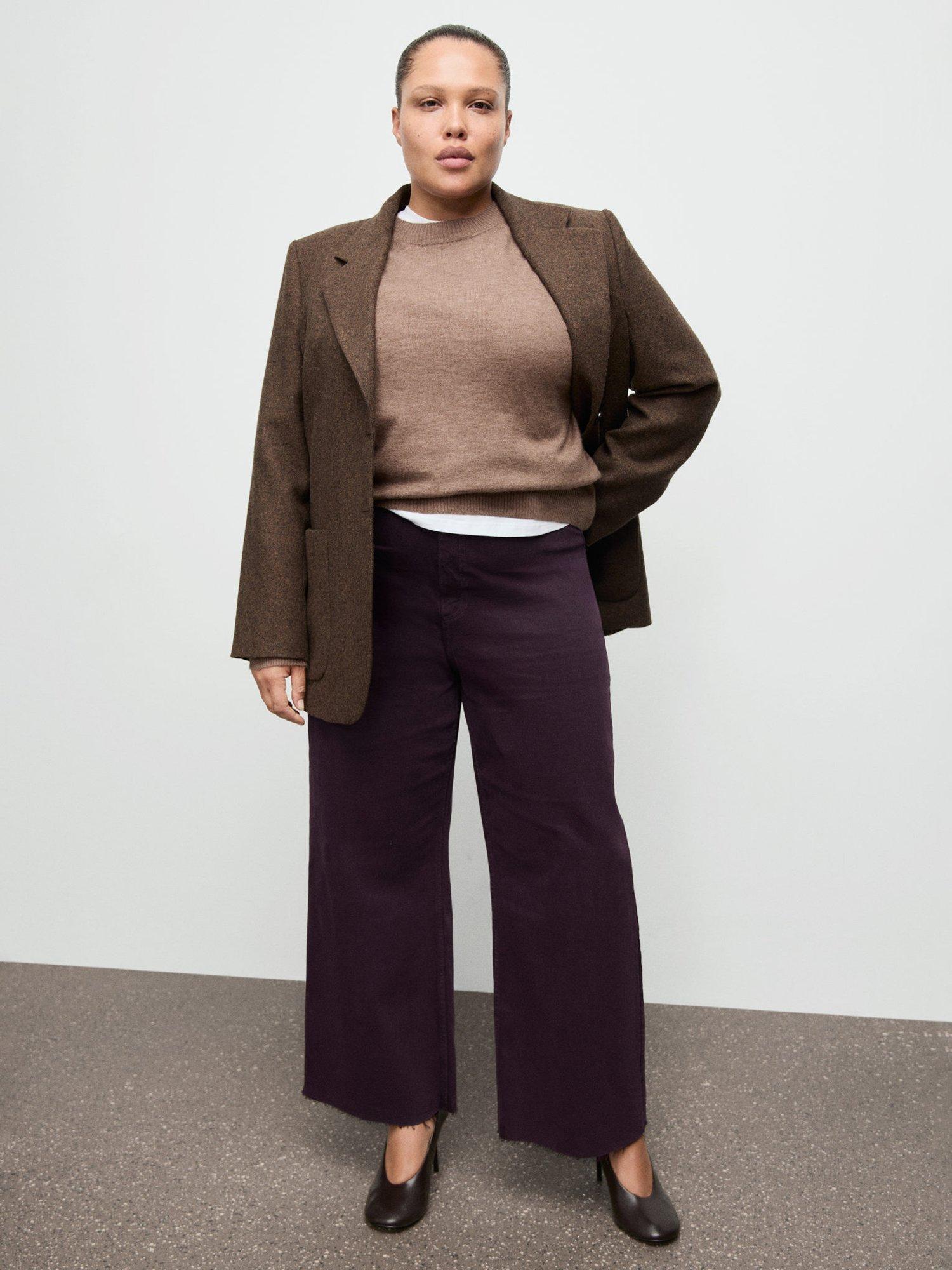 Product image 7 of 8, which shows Mango Catherin Frayed Hem Cropped Jeans, Dark Red, 10