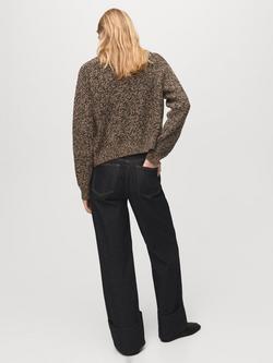 Mango Telma Turn Up Jeans, Dark Blue - view 2, Dark Blue