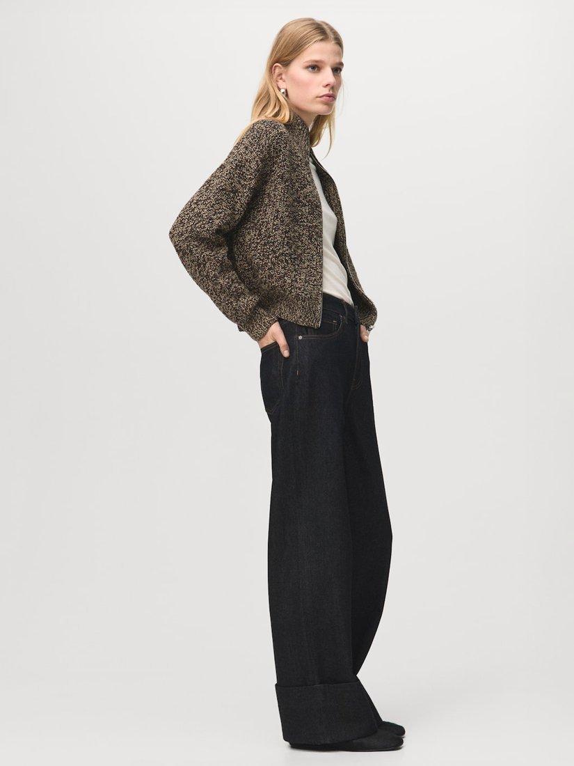 Product image 3 of 7, which shows Mango Telma Turn Up Jeans, Dark Blue, 10