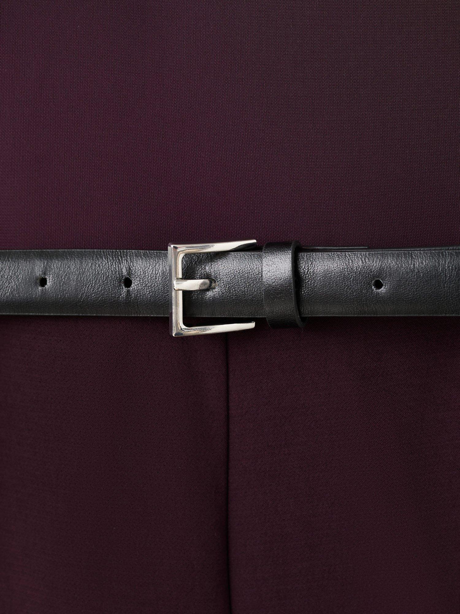 Product image 7 of 7, which shows Mango Alicia Asymmetric Neck Belted Jumpsuit, Dark Red, L