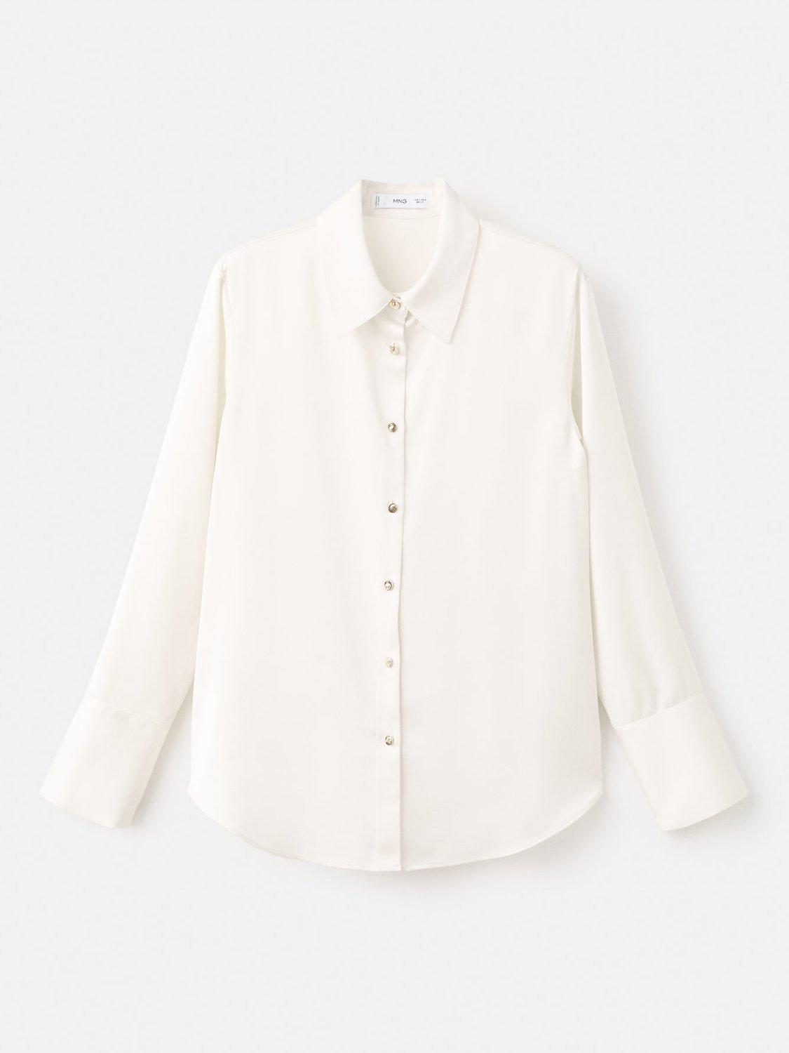 Product image 3 of 8, which shows Mango Ideale Satin Shirt, Light Beige, 10