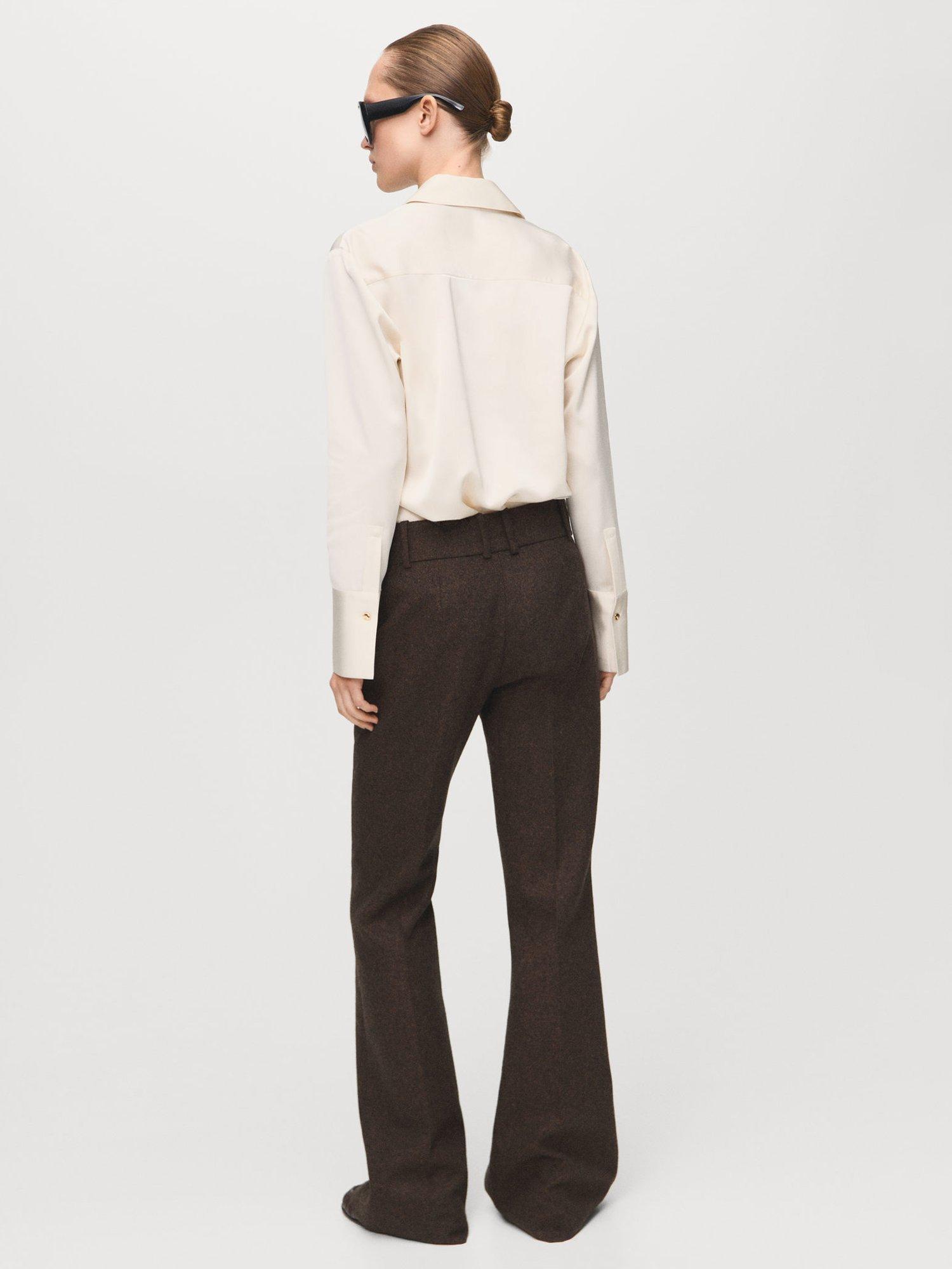 Product image 4 of 8, which shows Mango Ideale Satin Shirt, Light Beige, 10