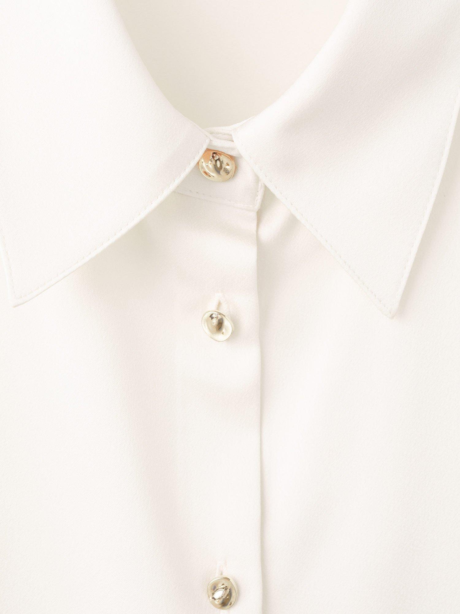 Product image 8 of 8, which shows Mango Ideale Satin Shirt, Light Beige, 10