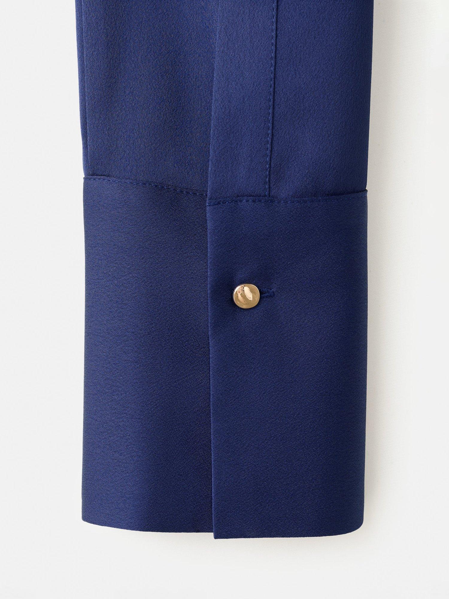 Product image 5 of 8, which shows Mango Ideale Satin Shirt, Medium Blue, 4