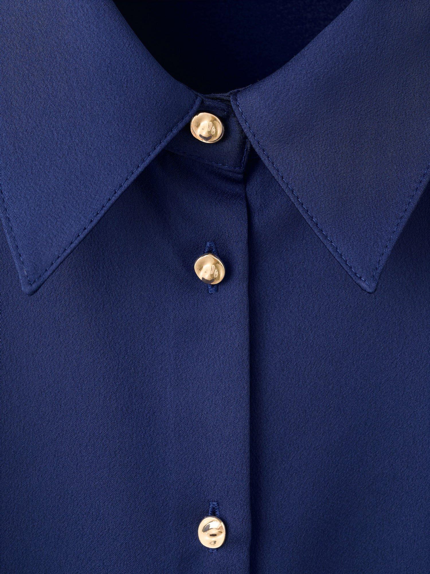 Product image 8 of 8, which shows Mango Ideale Satin Shirt, Medium Blue, 4