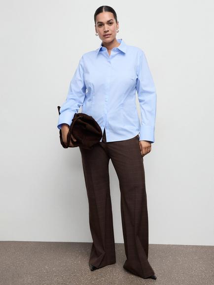 Mango Sofia Long Sleeve Shirt, Pastel Blue, Pastel Blue