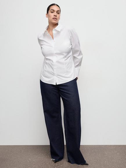 Mango Sofia Slim Fit Shirt, White, White
