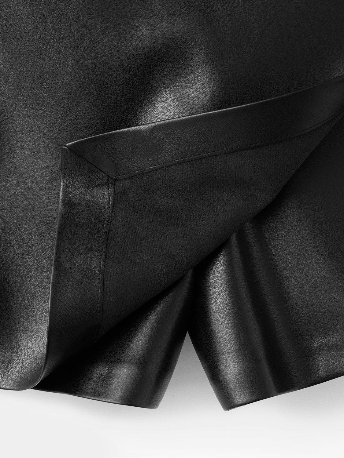 Product image 5 of 7, which shows Mango Candy Faux Leather Skorts, Black, 10