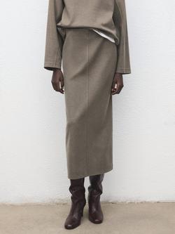 Mango Chile Pencil Midi Skirt, Medium Brown