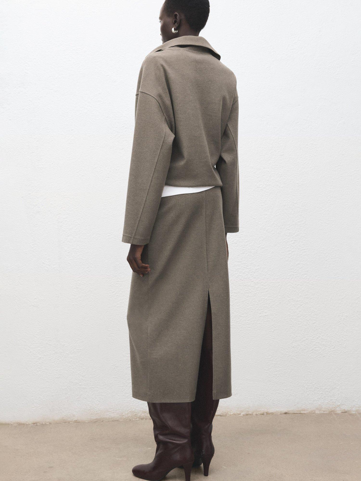 Product image 4 of 8, which shows Mango Chile Pencil Midi Skirt, Medium Brown, L