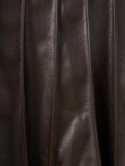 Mango Dalia Godet Faux Leather Skirt, Brown - view 2, Brown