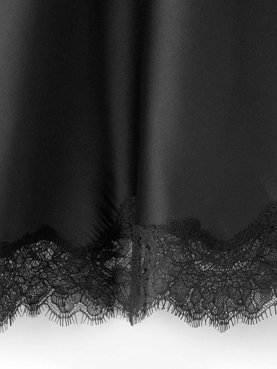 Product image 5 of 8, which shows Mango Selena Lace Trim Satin Skirt, Black, L