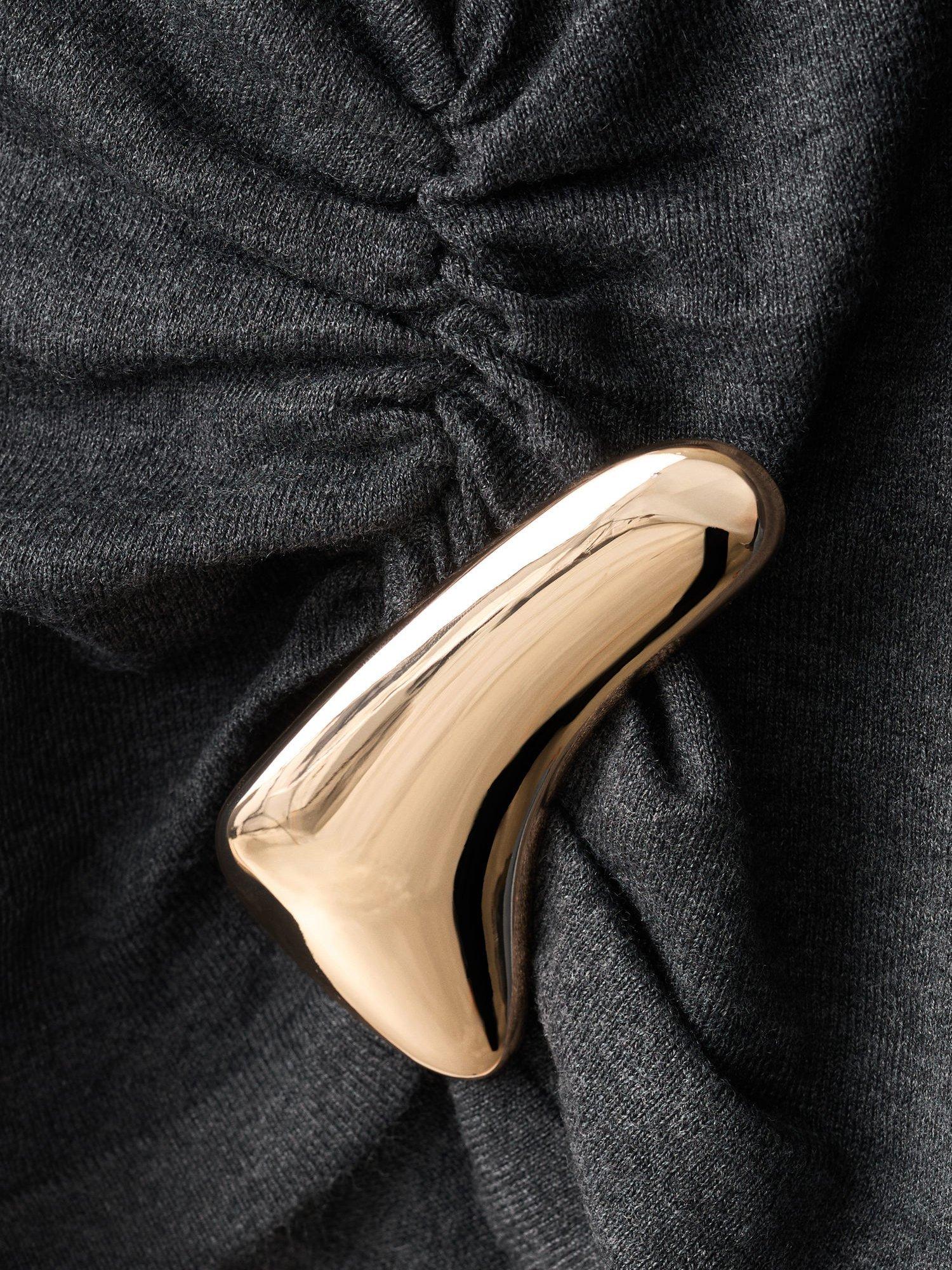 Product image 5 of 7, which shows Mango Ana Waist Brooch, Charcoal, L