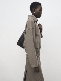 Mango Chile High Zip Neck Sweatshirt - view 2, Medium Brown