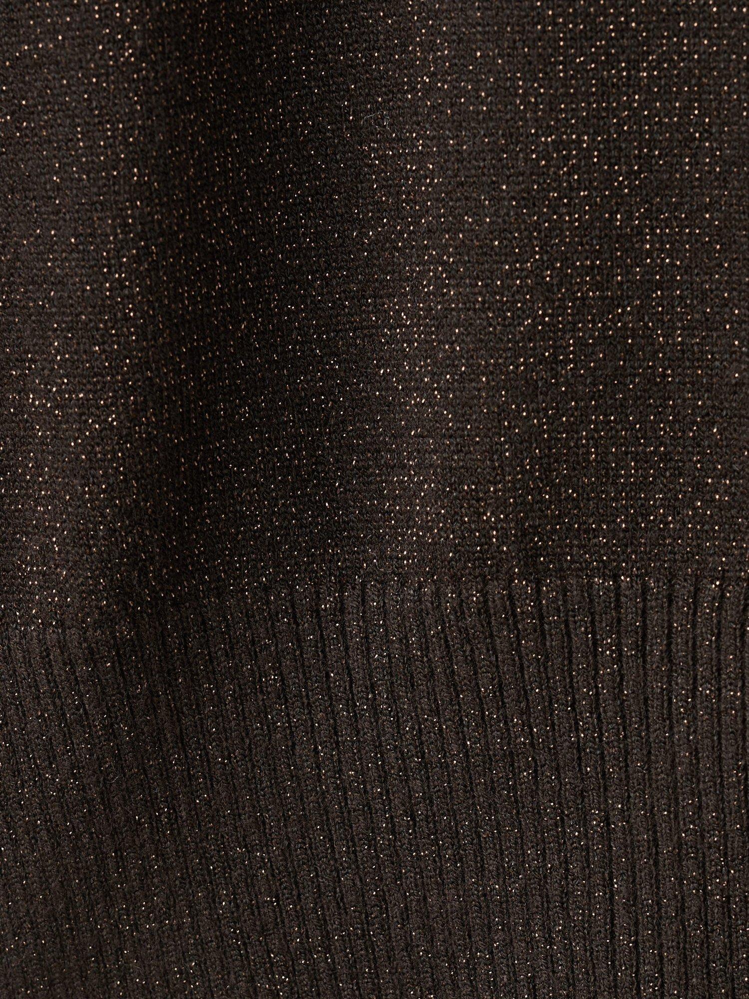 Product image 5 of 8, which shows Mango Monaco Cap Sleeve Jumper, Dark Brown, L