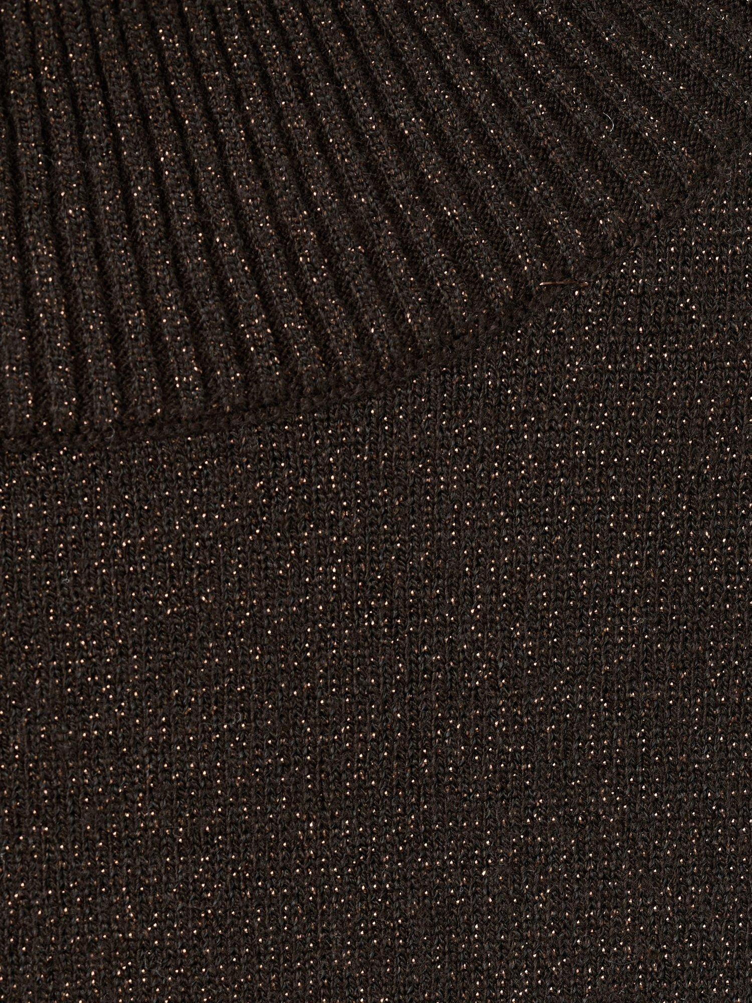 Product image 8 of 8, which shows Mango Monaco Cap Sleeve Jumper, Dark Brown, L