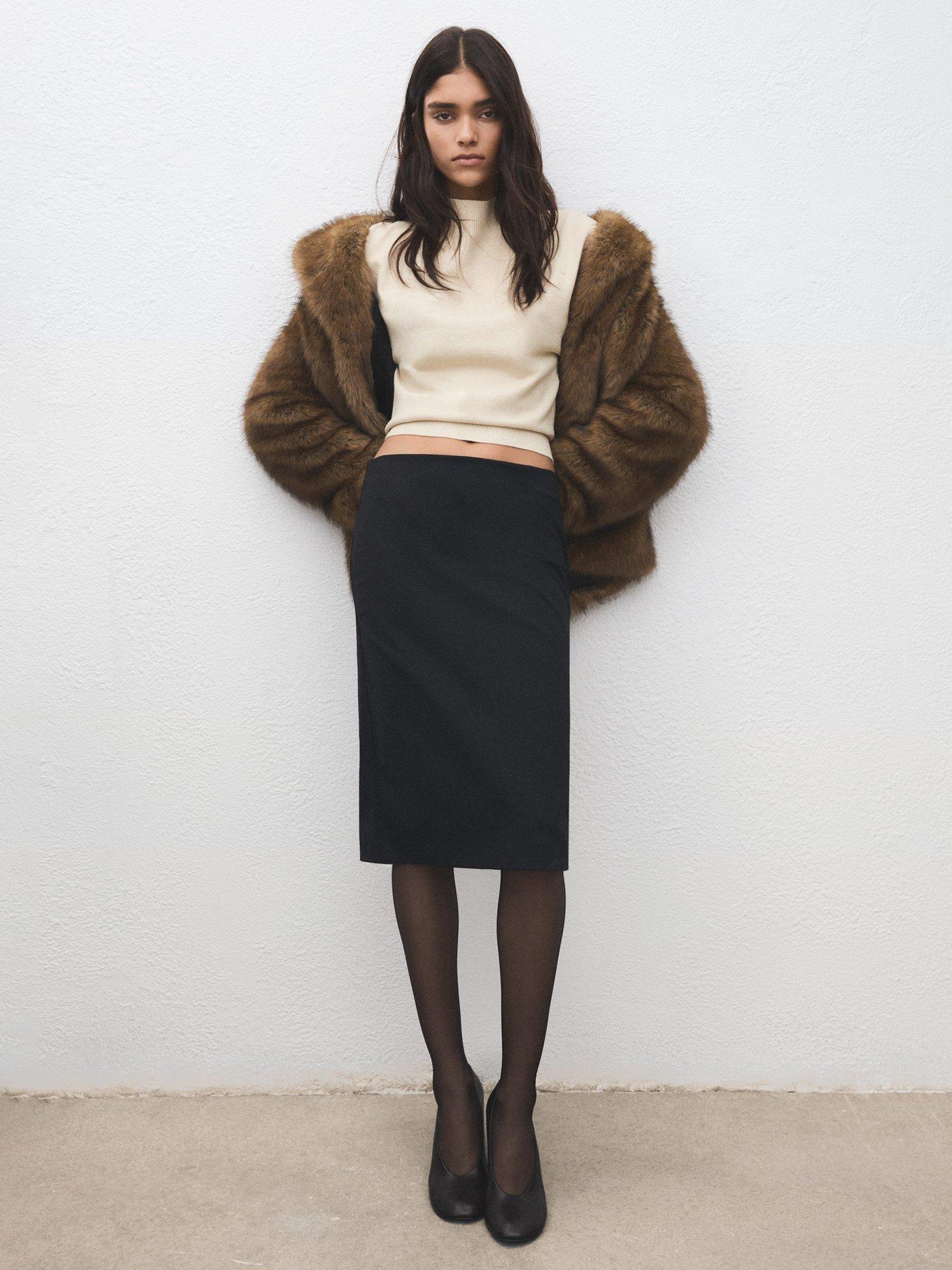 Product image 2 of 8, which shows Mango Monaco Cap Sleeve Jumper, Gold, L