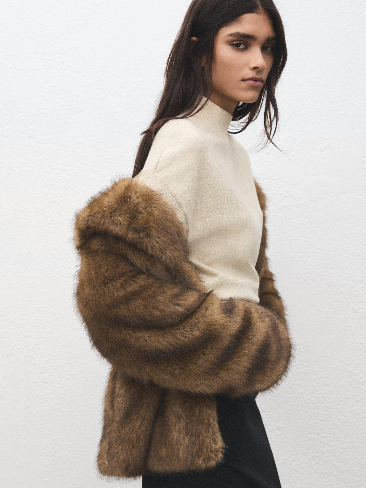 Product image 7 of 8, which shows Mango Monaco Cap Sleeve Jumper, Gold, L