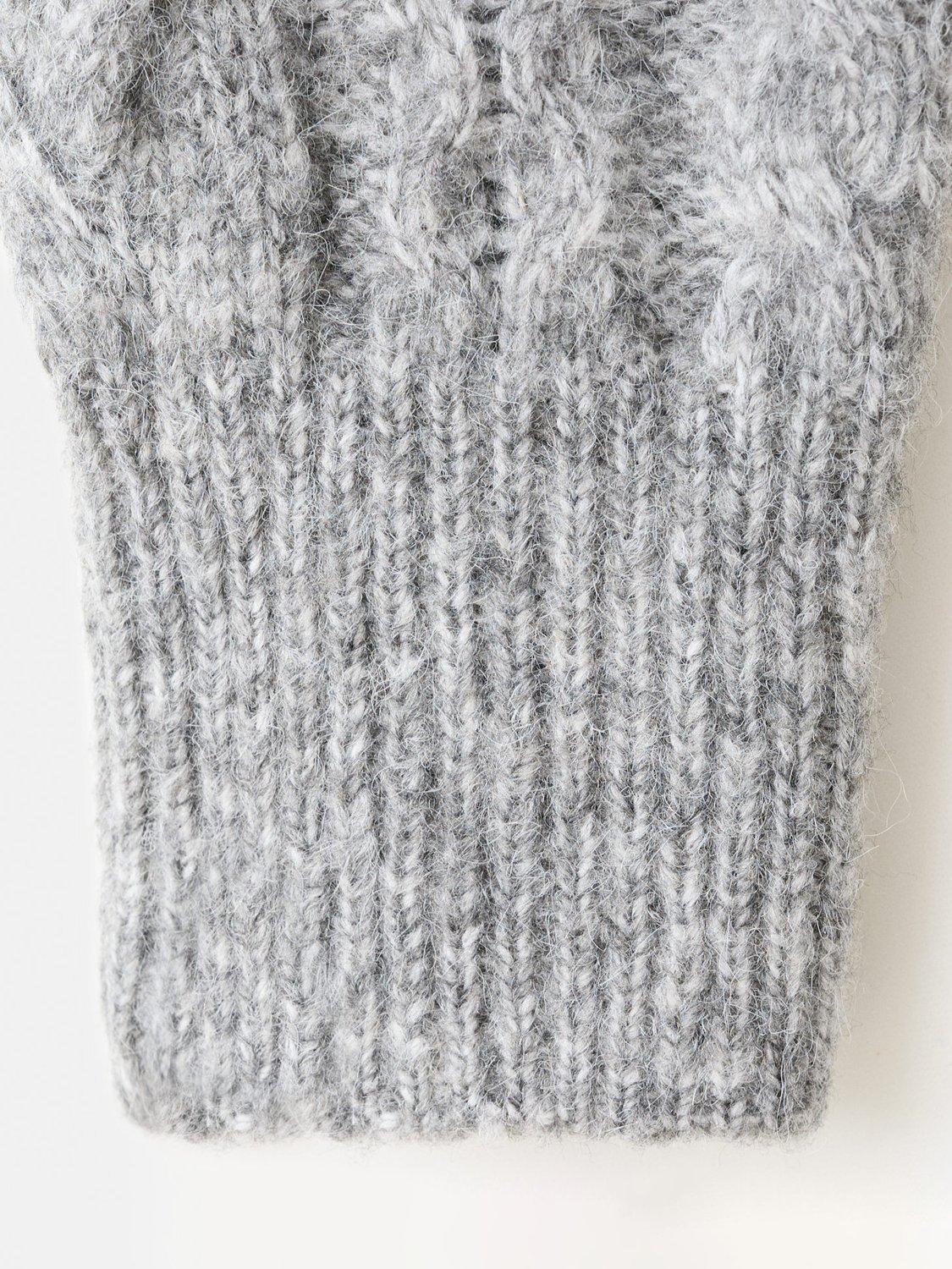Product image 5 of 7, which shows Mango Treneta Braided Cable Knit Jumper, Medium Grey, L