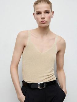 Mango Kling Sparkle Knit Top, Gold, Gold