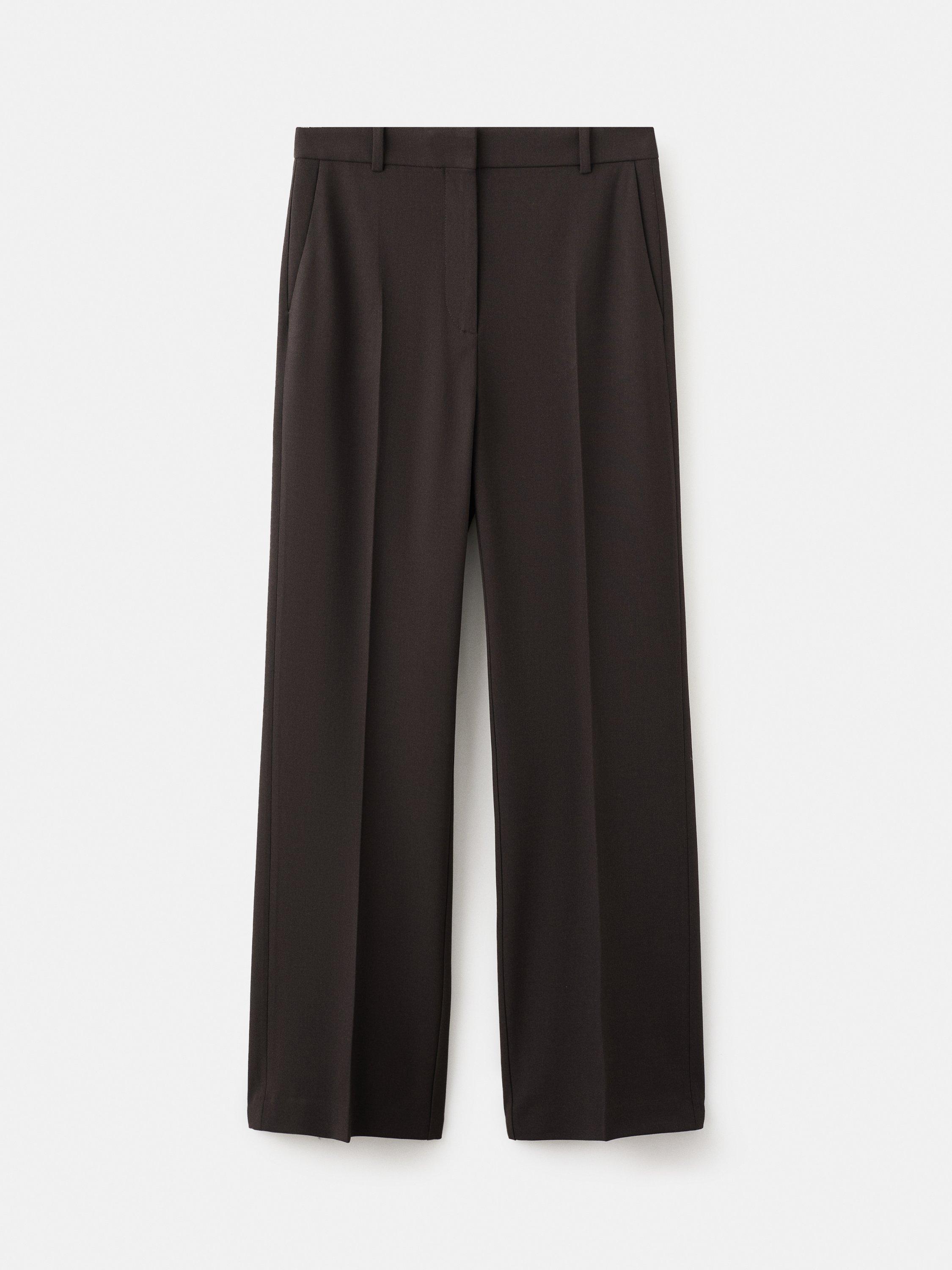 Product image 5 of 7, which shows Mango Bergen Straight Tailored Trousers, Dark Brown, 10