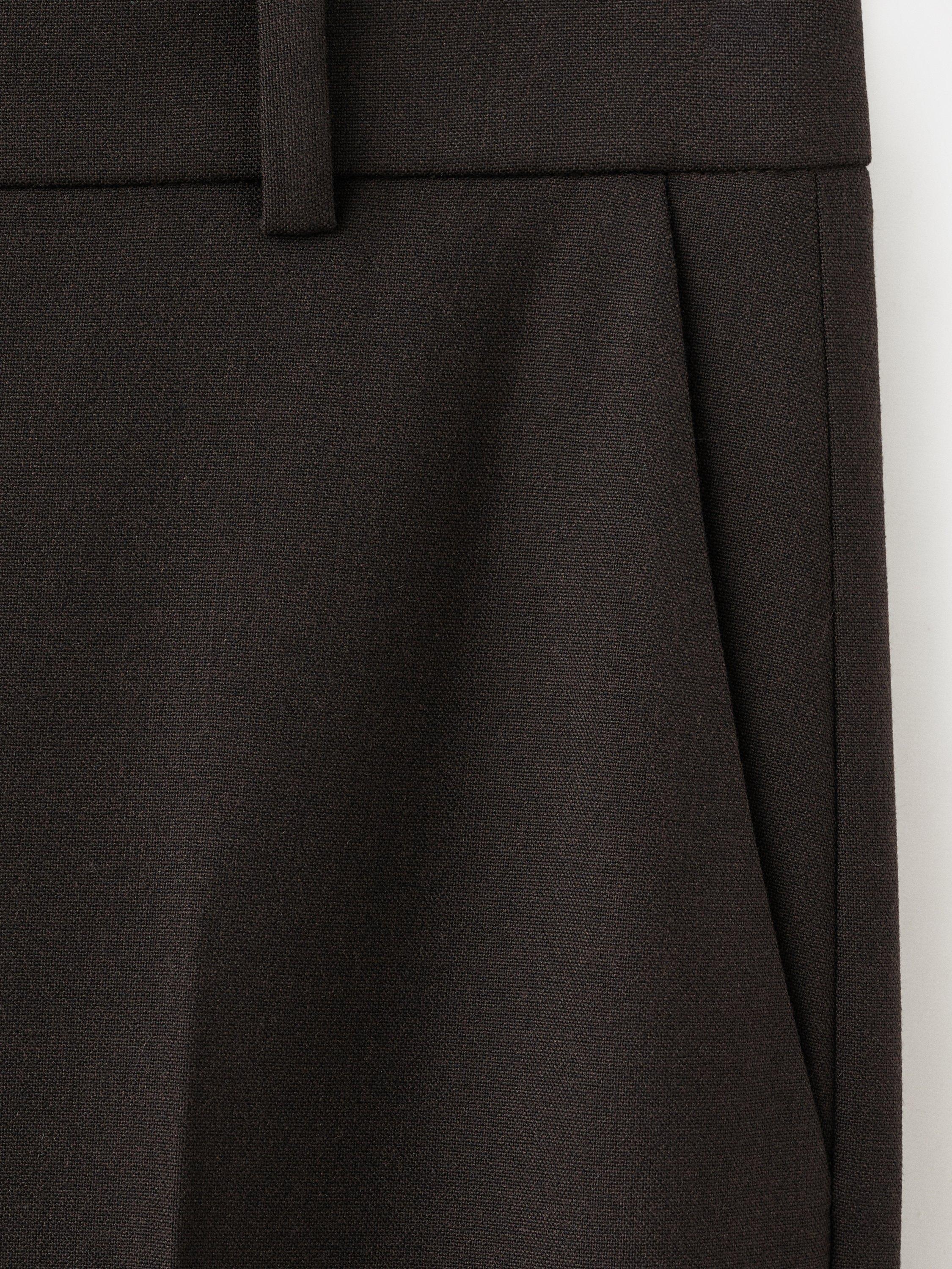Product image 6 of 7, which shows Mango Bergen Straight Tailored Trousers, Dark Brown, 10