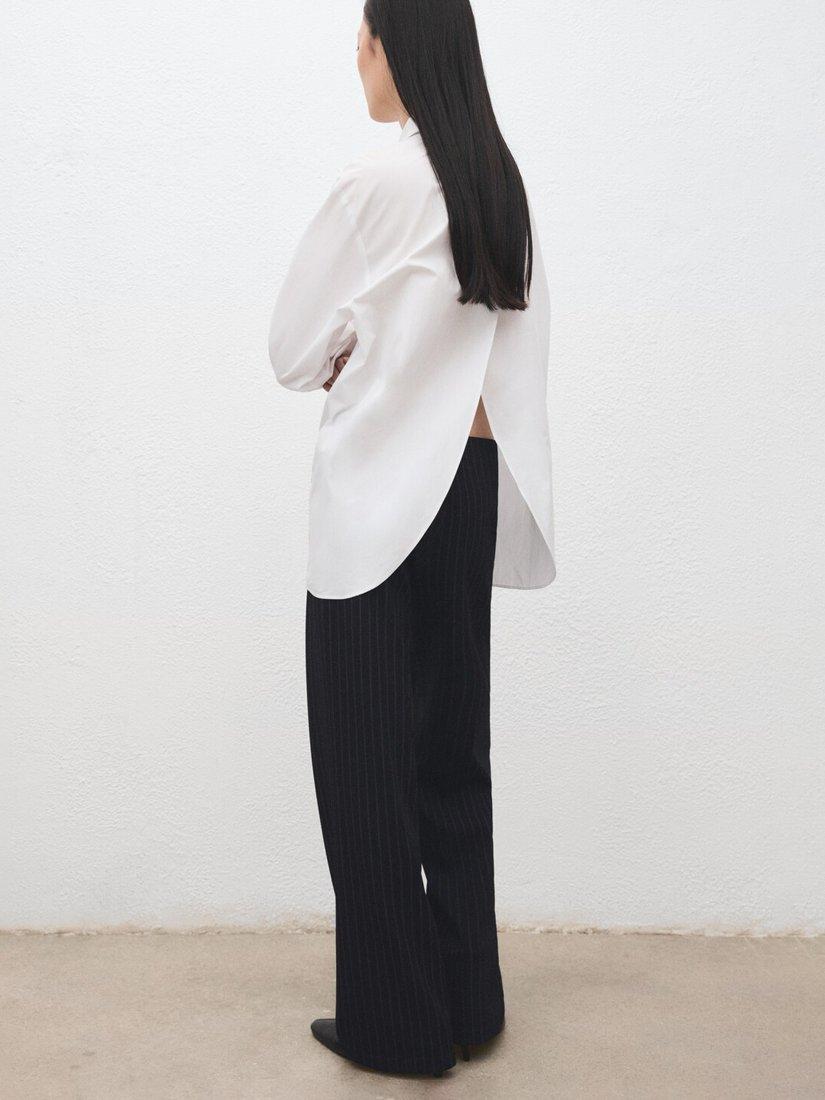 Product image 2 of 5, which shows Mango Brini Stripe Trousers, Navy, XXXL