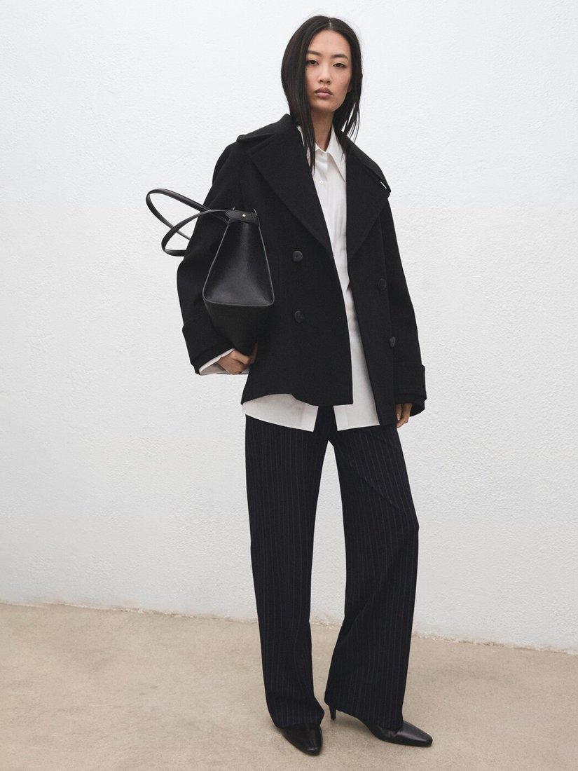 Product image 3 of 5, which shows Mango Brini Stripe Trousers, Navy, XXXL