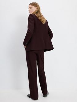 Mango Bergen Tailored Trousers, Dark Red - view 2, Dark Red
