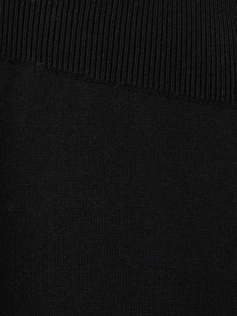Product image 6 of 6, which shows Mango Sofis Slit Detail Knit Trousers, Black, L