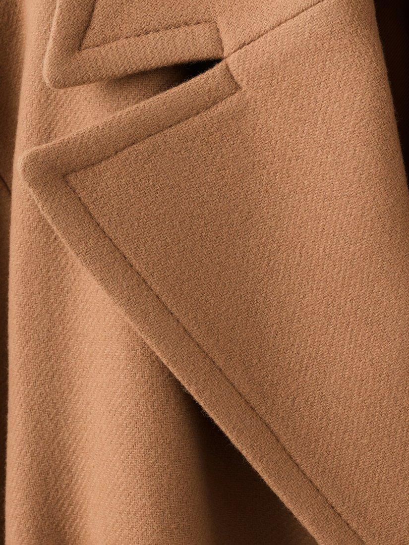 Product image 5 of 6, which shows Mango Traviata Belted Wool Rich Coat, Medium Brown, XXXL