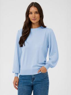 KAFFE Lone Pleated Sleeve Jumper, Light Blue, Light Blue