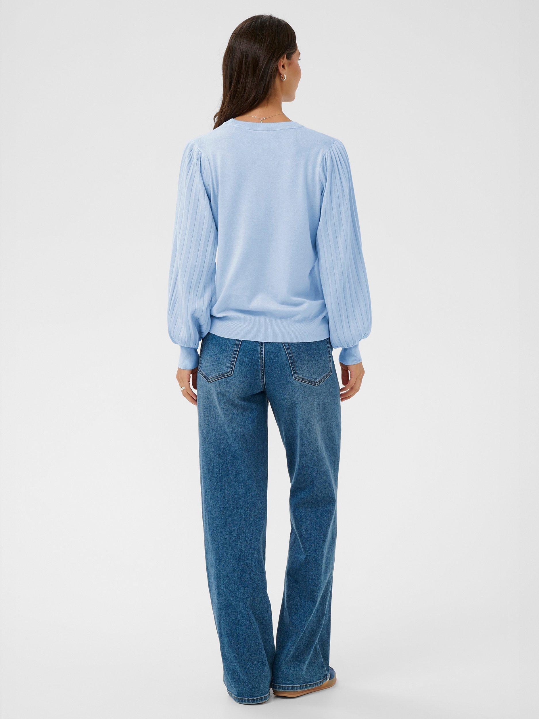 Product image 2 of 6, which shows KAFFE Lone Pleated Sleeve Jumper, Light Blue, XS