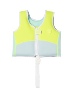 Sunnylife Kids' Salty Shark Swimming Vest, Aqua Neon Yellow, Aqua Neon Yellow