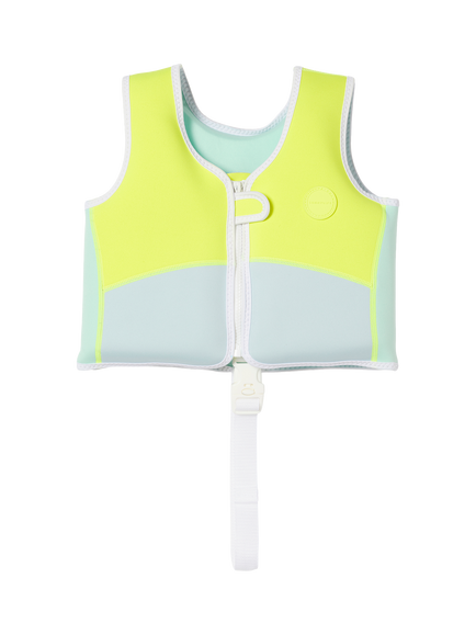 Sunnylife Kids' Salty Shark Swimming Vest, Aqua Neon Yellow, Aqua Neon Yellow