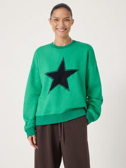 HUSH Embroidered Graphic Sweatshirt, Bright Green, Bright Green
