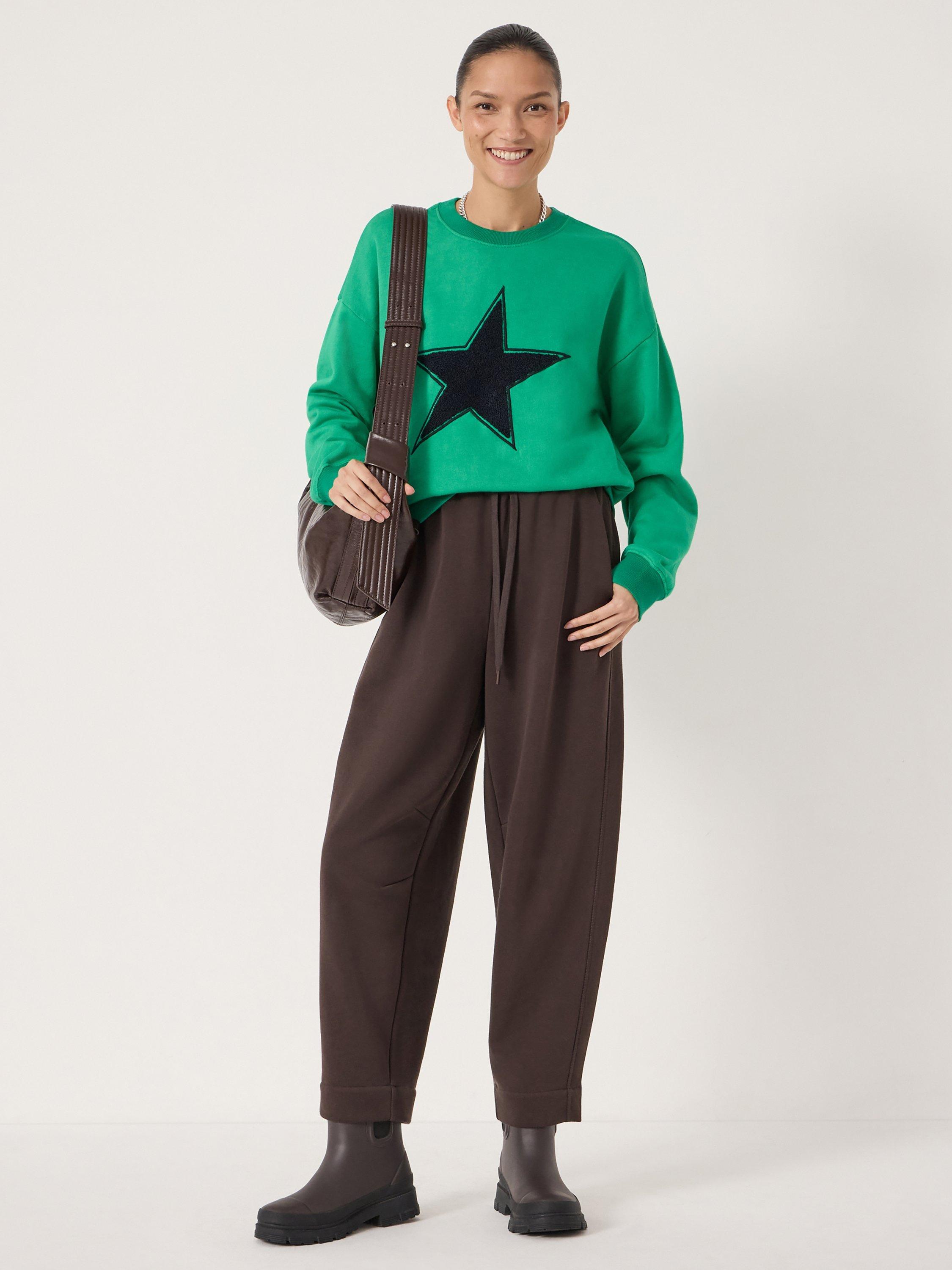 Product image 2 of 5, which shows HUSH Embroidered Graphic Sweatshirt, Bright Green, L