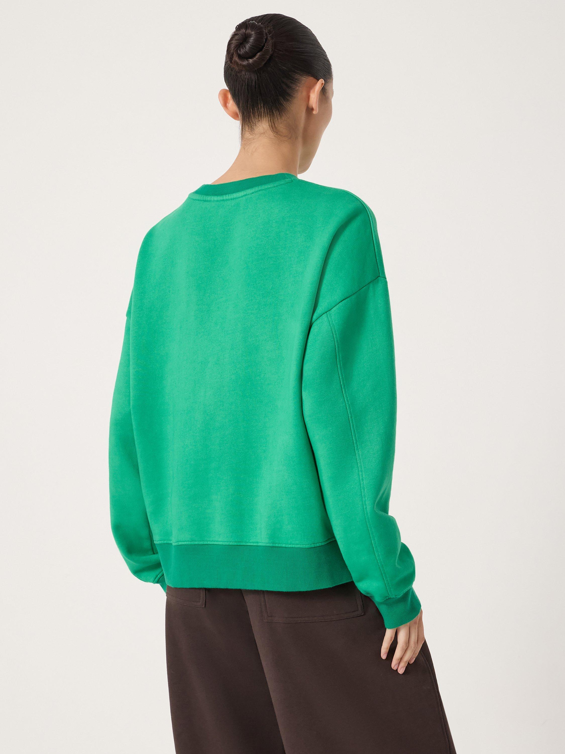 Product image 3 of 5, which shows HUSH Embroidered Graphic Sweatshirt, Bright Green, L
