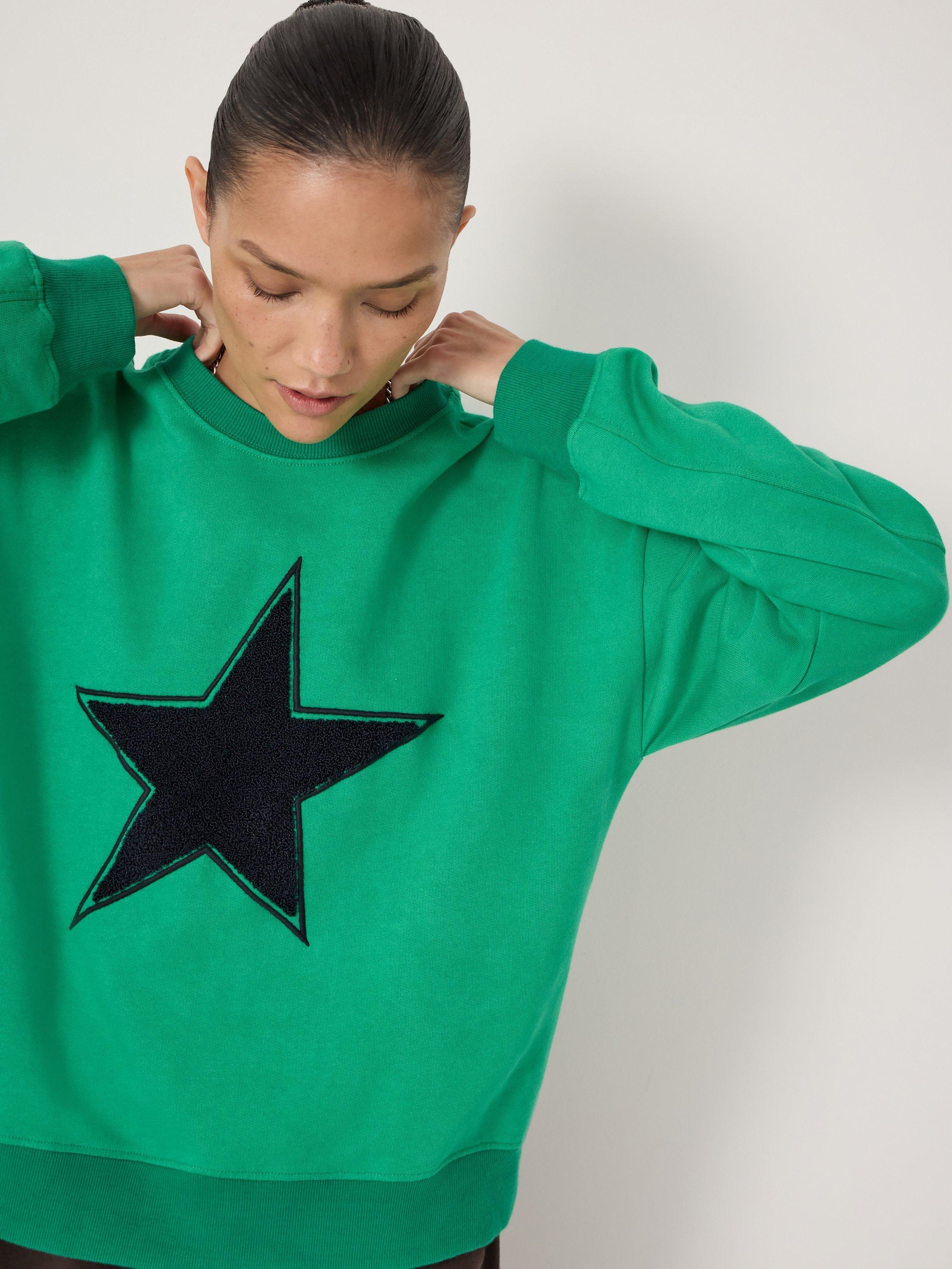 Product image 5 of 5, which shows HUSH Embroidered Graphic Sweatshirt, Bright Green, L
