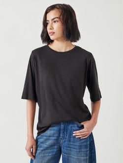 HUSH Reece Drape T-Shirt, Black