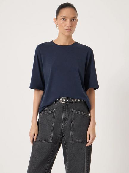 HUSH Reece Drapey T-shirt, Midnight