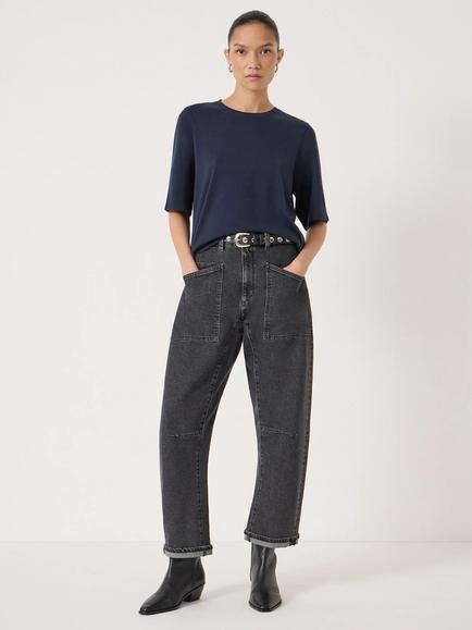 HUSH Reece Drapey T-shirt - view 2, Midnight