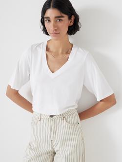 HUSH Reece V-Neck Drape T-Shirt, White