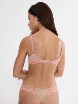 Triumph Comfort Glamour Lace Underwired Balconette Bra - view 2, Desert Sand