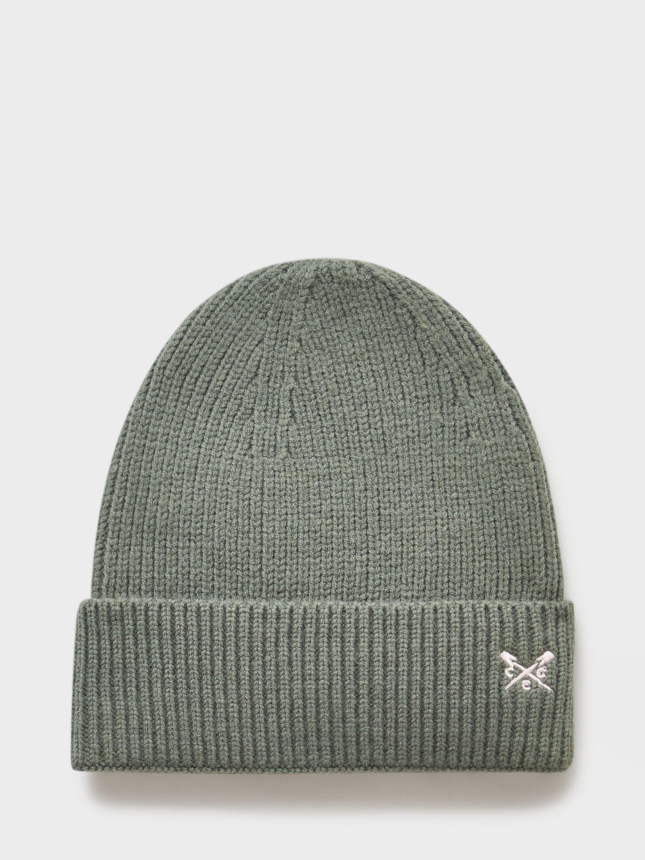 Product image 1 of 2, which shows Crew Clothing Knit Beanie Hat, Olive Green, One Size