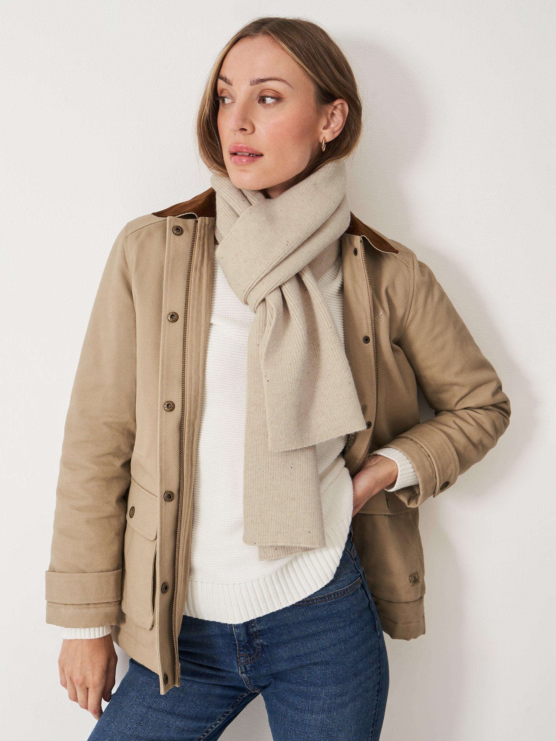 Product image 2 of 2, which shows Crew Clothing Glitterball Scarf, Oatmeal, One Size