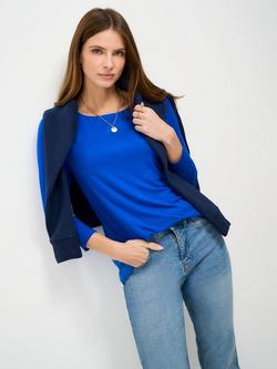 Crew Clothing Jemma Boat Neck Top, Aqua Blue