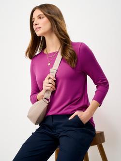 Crew Clothing Jemma Boat Neck Top, Raspberry Pink