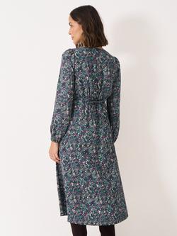 Crew Clothing Ava Meadow Floral Tea Dress, Dark Blue - view 2, Dark Blue