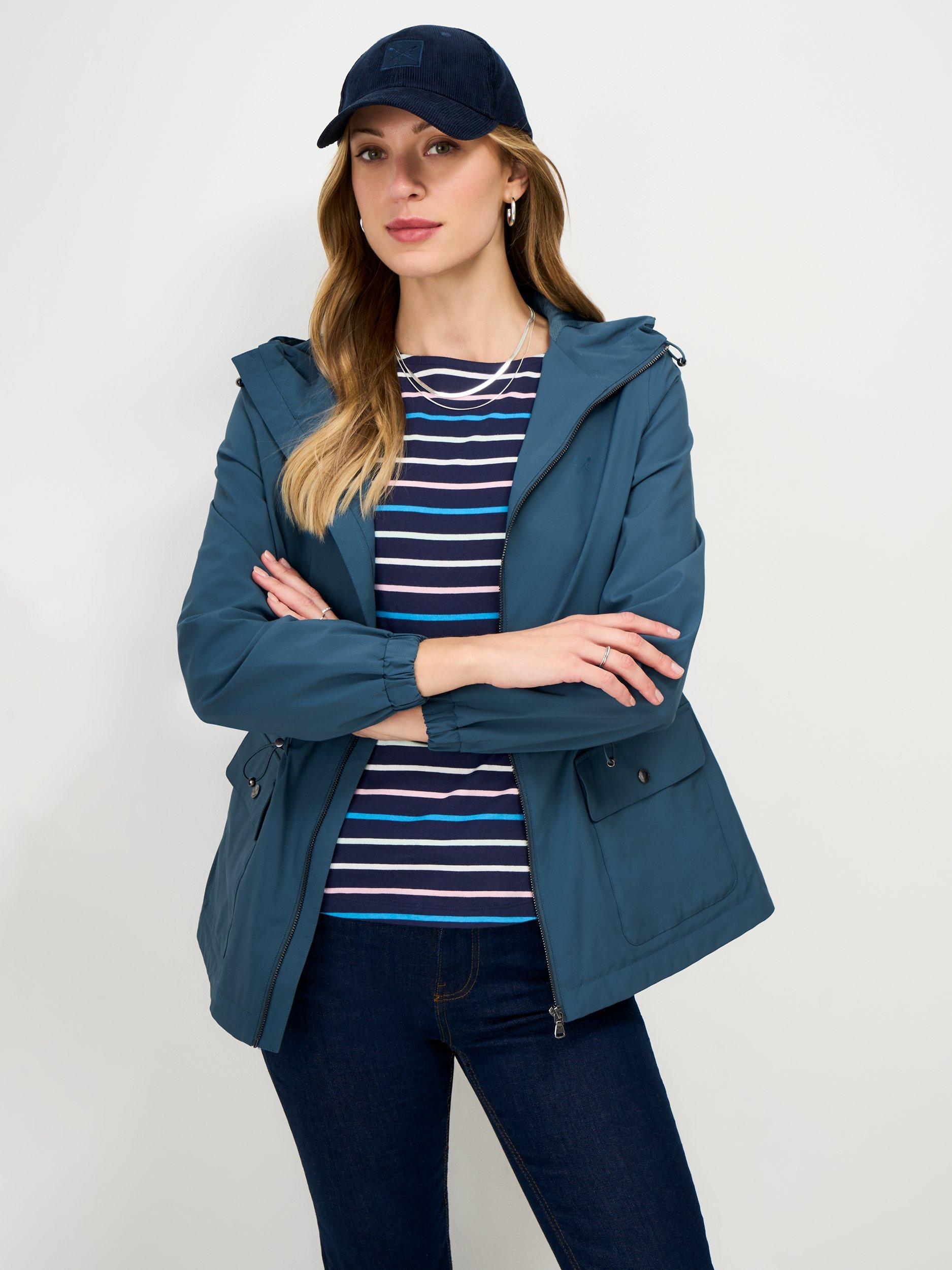 Product image 1 of 5, which shows Crew Clothing Waterproof Raincoat, Teal Blue, 8